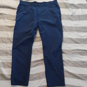 Savane Men's Size 38x32 Navy Business Casual Chinos with Stretch Band